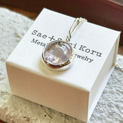 天然クンツァイト◇純銀＋SV925◇Silver Necklace 16枚目の画像