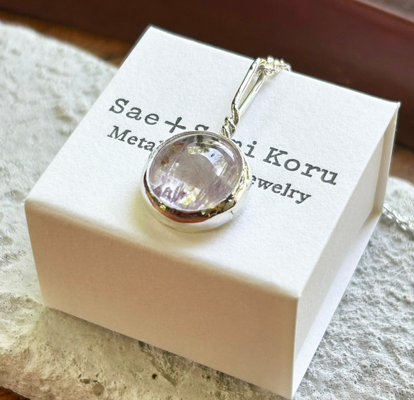 天然クンツァイト◇純銀＋SV925◇Silver Necklace 16枚目の画像