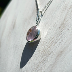 天然クンツァイト◇純銀＋SV925◇Silver Necklace 7枚目の画像