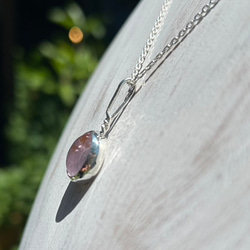 天然クンツァイト◇純銀＋SV925◇Silver Necklace 3枚目の画像