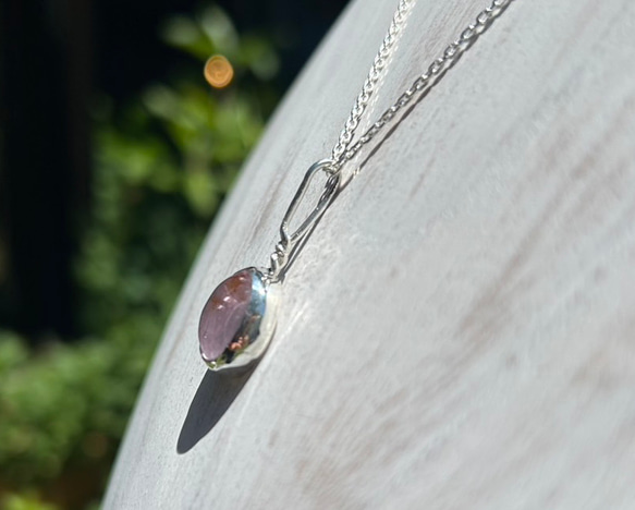 天然クンツァイト◇純銀＋SV925◇Silver Necklace 3枚目の画像