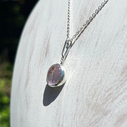 天然クンツァイト◇純銀＋SV925◇Silver Necklace 4枚目の画像