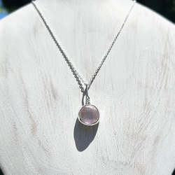 天然クンツァイト◇純銀＋SV925◇Silver Necklace 5枚目の画像