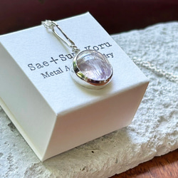 天然クンツァイト◇純銀＋SV925◇Silver Necklace 15枚目の画像