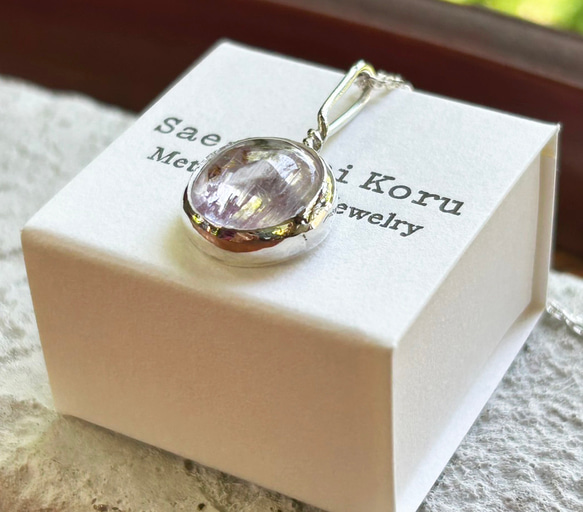 天然クンツァイト◇純銀＋SV925◇Silver Necklace 17枚目の画像