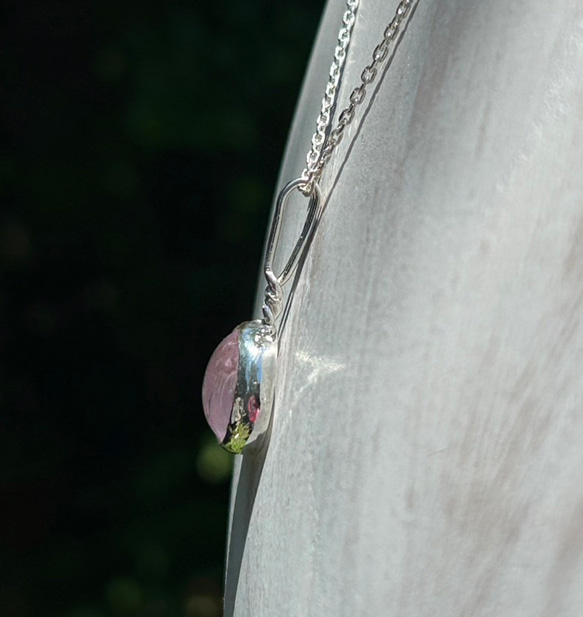 天然クンツァイト◇純銀＋SV925◇Silver Necklace 8枚目の画像