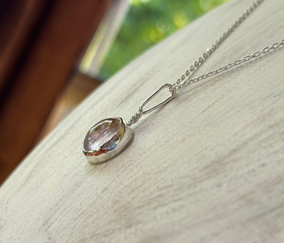 天然クンツァイト◇純銀＋SV925◇Silver Necklace 12枚目の画像