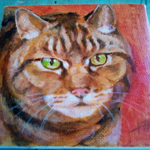 代理販売] 猫 No. 19ー油絵ー 絵画 komugi 通販 19413227