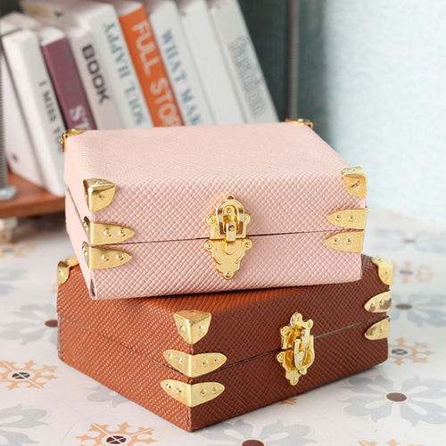 ドールハウス ミニチュア 収納用 アンティーク風トランク（大）1点 全2