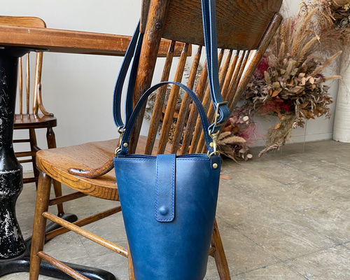 現物販売】栃木レザー製バケツハンドバッグ・ショルダーバッグ