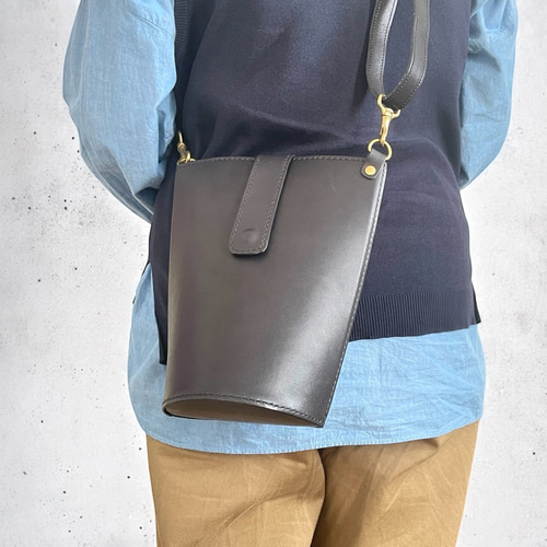 現物販売】栃木レザー製バケツハンドバッグ・ショルダーバッグ