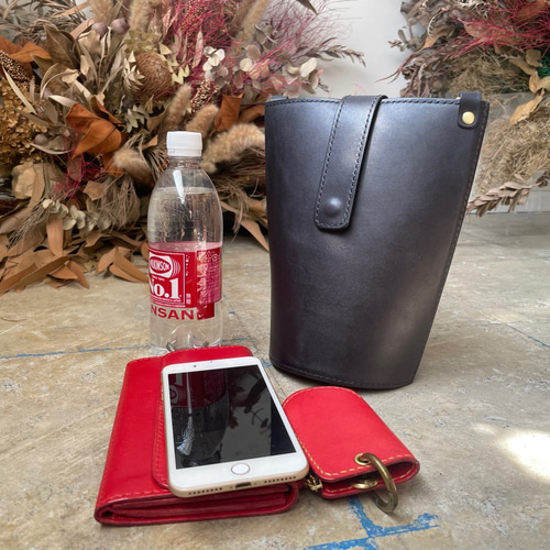 現物販売】栃木レザー製バケツハンドバッグ・ショルダーバッグ