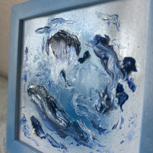 青い額縁の抽象画 絵画 Ruadh 通販 19413326｜Creema(クリーマ)