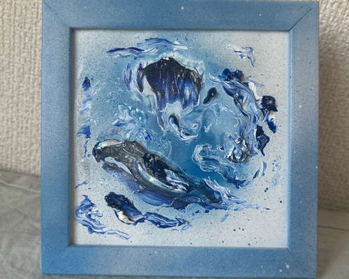 青い額縁の抽象画 絵画 Ruadh 通販 19413326｜Creema(クリーマ)