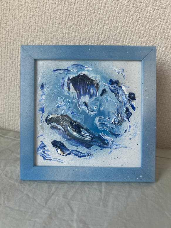 青い額縁の抽象画 絵画 Ruadh 通販 19413326｜Creema(クリーマ)