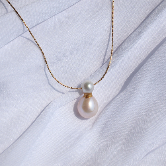 6月誕生石》金継ぎパールネックレス 淡水パール アレルギー対応 40cm＋