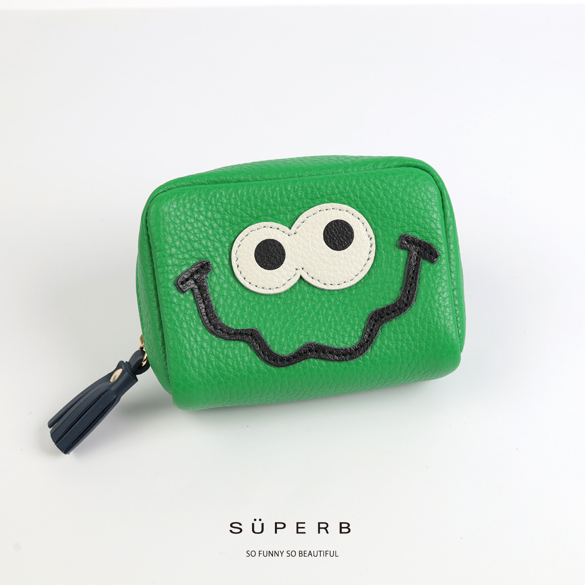 【Eグリーン/通しマチ/キョロメポーチSMALL】毎日の相棒♪ふっくらコロンとしたキョロメマルチポーチ