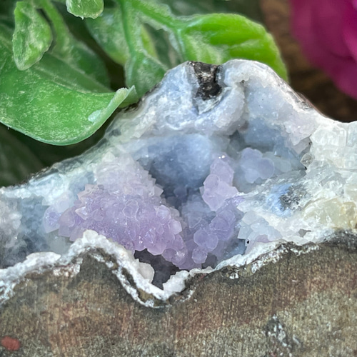 インド マハラシュトラ産 フラワーアメジスト カルサイト 紫水晶