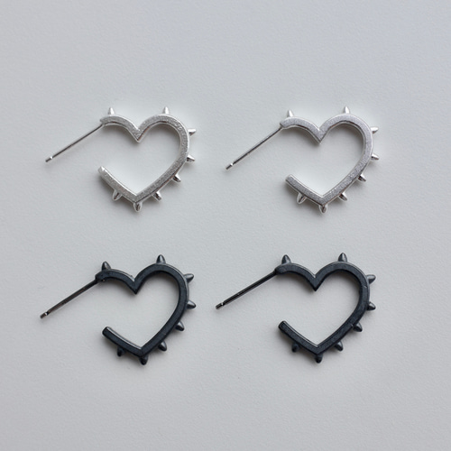 受注】ハートピアス トゲトゲ/PM-003 ピアス（スタッド・一粒） ISH