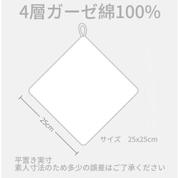 ガーゼハンカチ　4枚セット 3枚目の画像