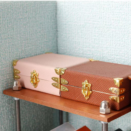 ドールハウス ミニチュア 収納用 アンティーク風トランク（大）1点 全2