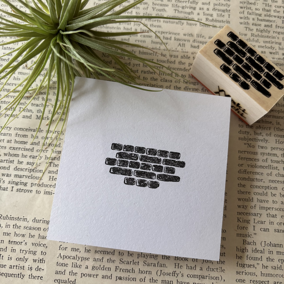 【158】ラバースタンプ  ノームのサラダ作り ラバースタンプ】繋がるレンガはんこ はんこ・スタンプ