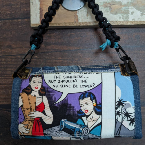 デニムリメイク onehandle wallet アメコミ 財布 長財布 demodepoco