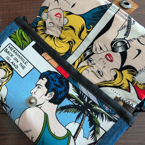 デニムリメイク onehandle wallet アメコミ 財布 長財布 demodepoco