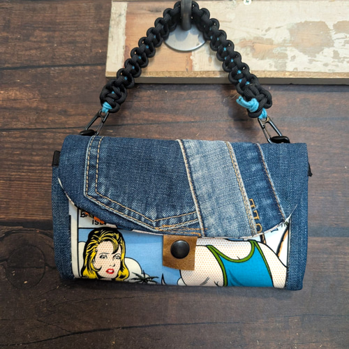 デニムリメイク onehandle wallet アメコミ 財布 長財布 demodepoco
