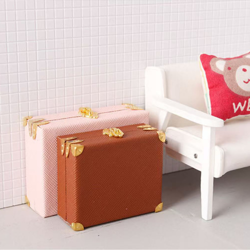 ドールハウス ミニチュア 収納用 アンティーク風トランク（大）1点 全2