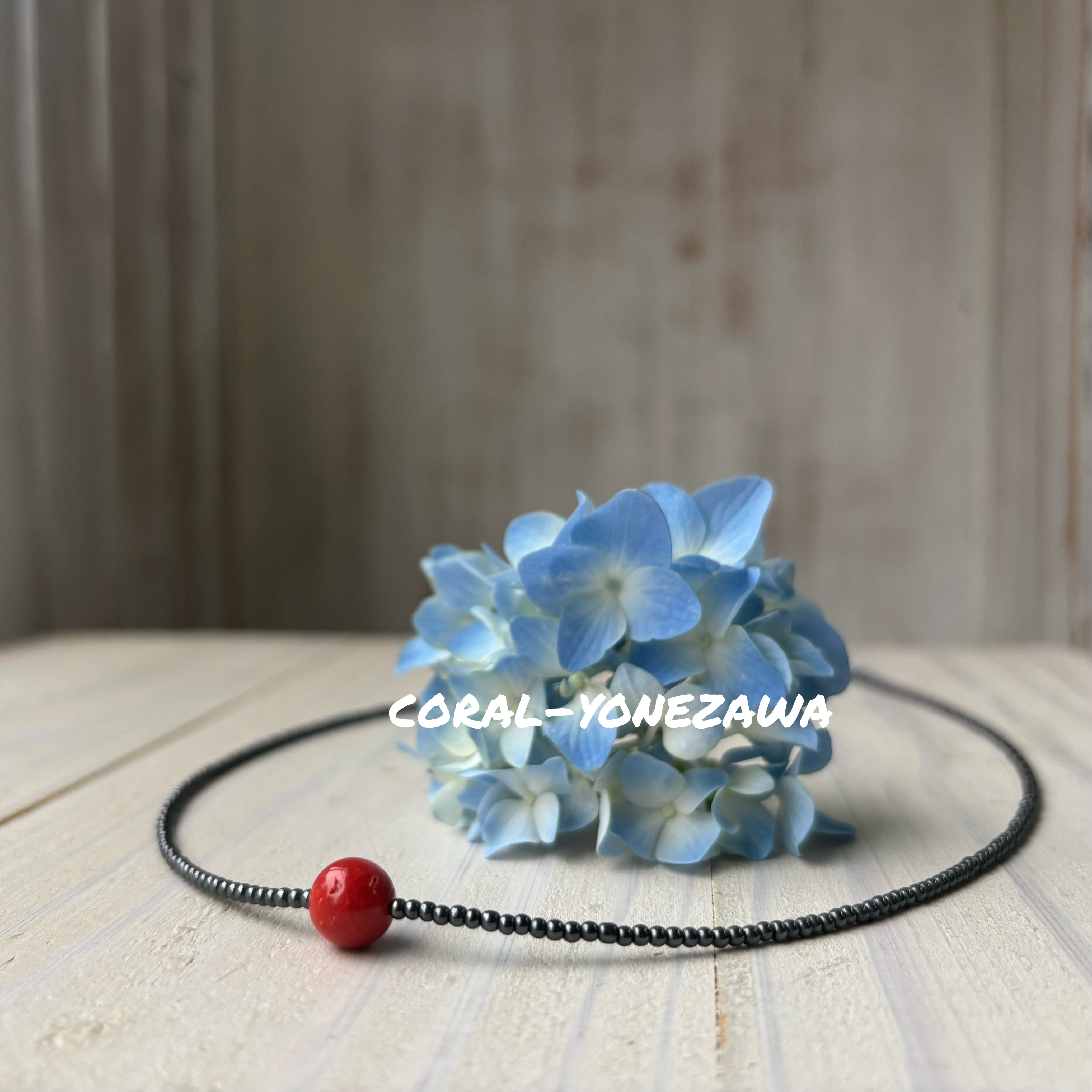 珊瑚ネックレス2色のバイカラー