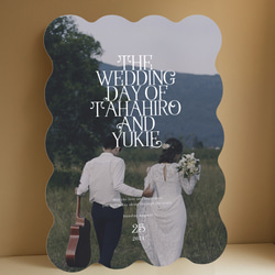 うねうね　パネル　海外風 　写真 シンプル　パネル　ウェルカムボード 結婚式 家族 記念日 5枚目の画像