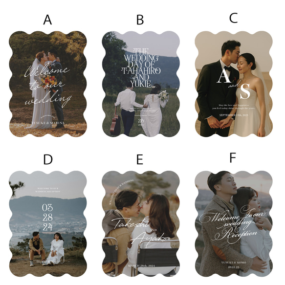 うねうね　パネル　海外風 　写真 シンプル　パネル　ウェルカムボード 結婚式 家族 記念日 3枚目の画像