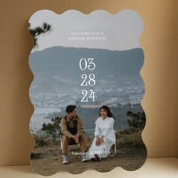 うねうね　パネル　海外風 　写真 シンプル　パネル　ウェルカムボード 結婚式 家族 記念日 4枚目の画像