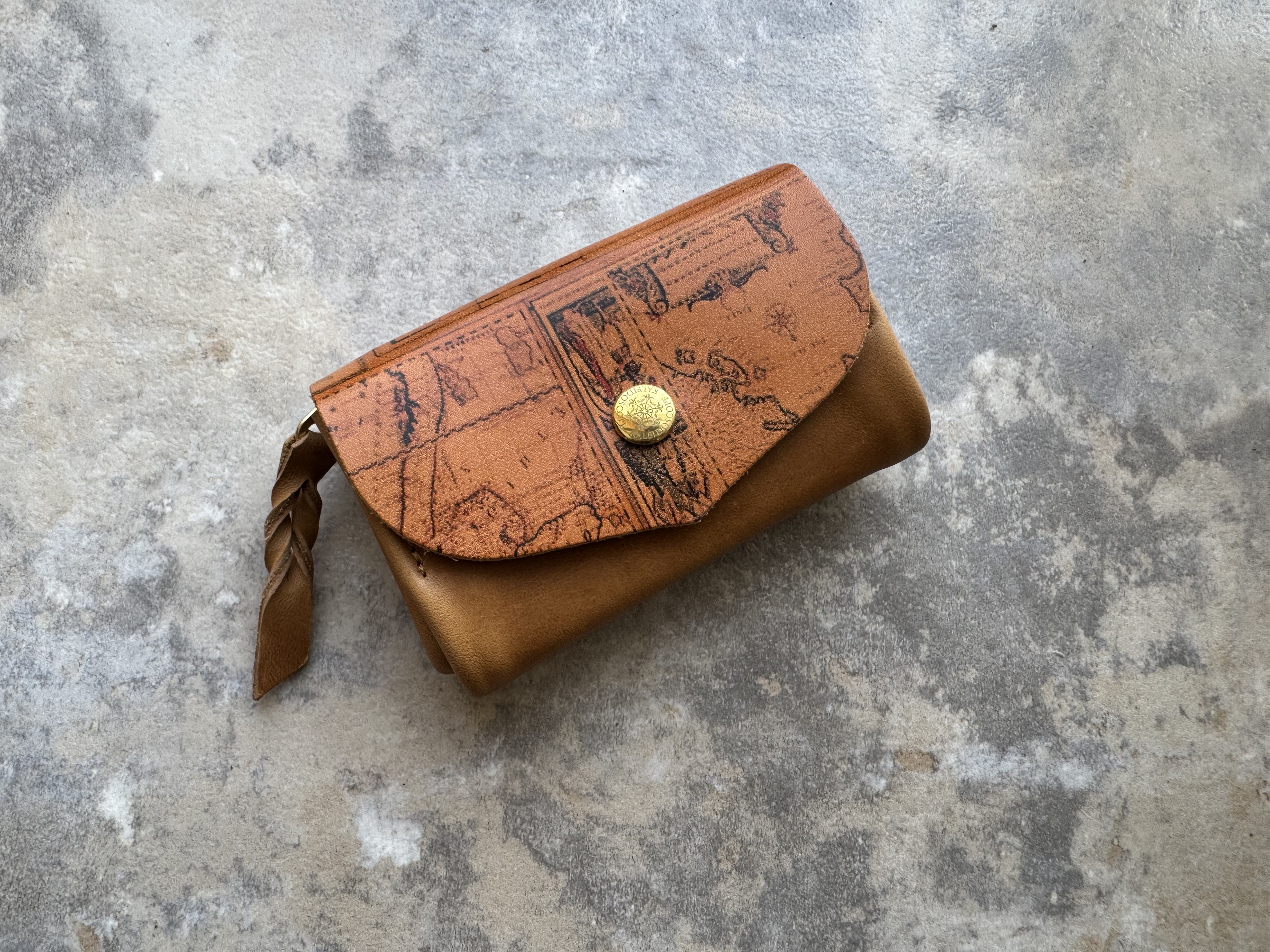 【数日内に発送可能】お札を折らないミニマル財布・背面ポケット付き（Voyage Edition）航海柄