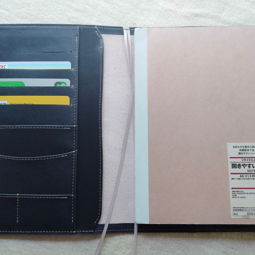 ほぼ日手帳対応 文庫サイズ手帳カバー 刻印＆拭き染め 牛革 ほぼ