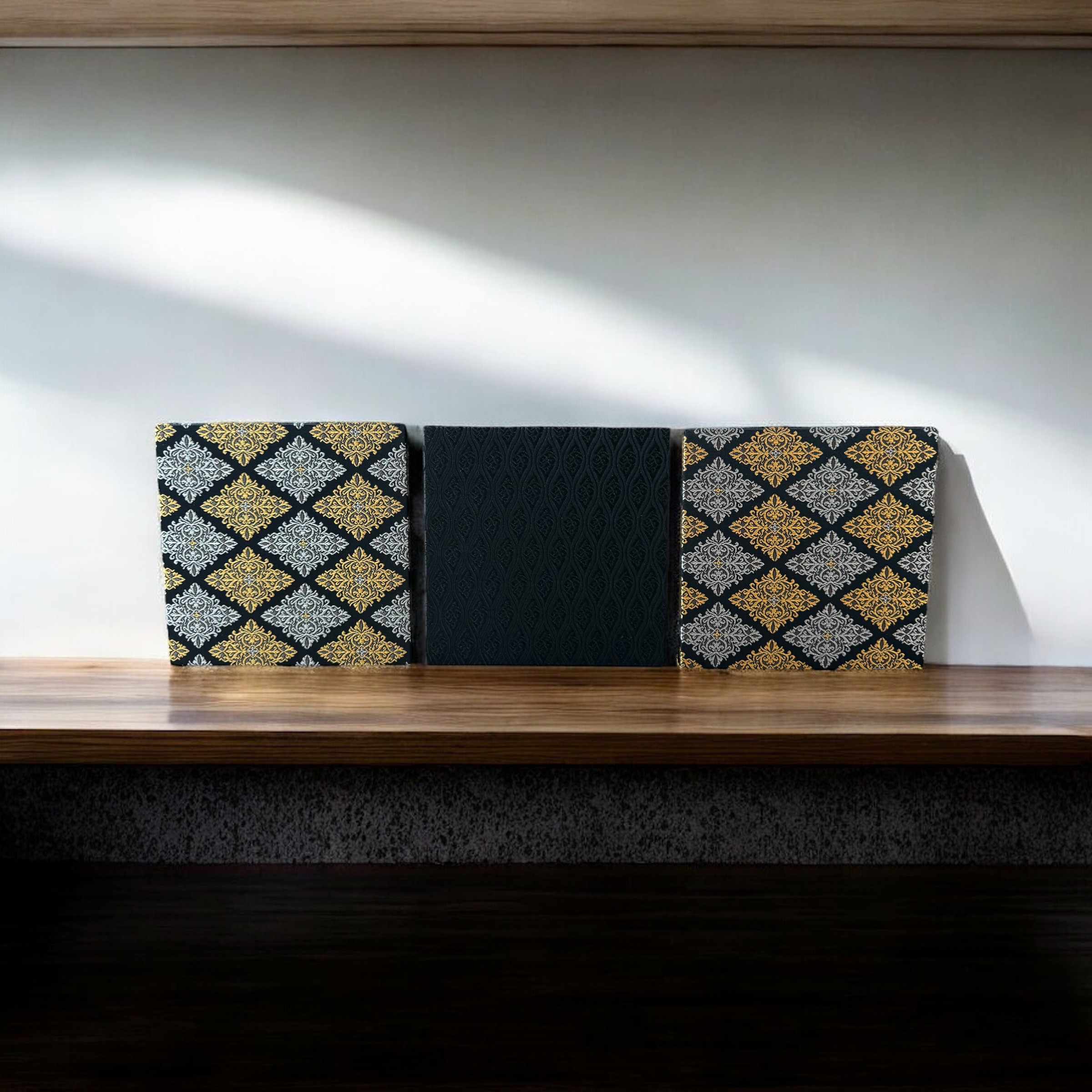 ◼︎055◼︎和柄ファブリックパネル (3セット) 菱形 立涌文様 和モダン