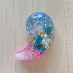 青 ピンク 青春のひととき⭐創作オリジナル勾玉(オルゴナイト