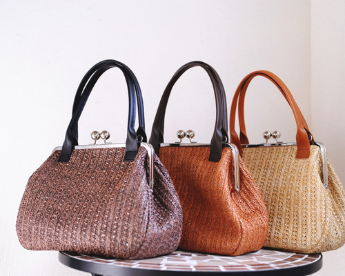 ハンドメイド　大きながま口バッグ　2点セット#489 ハンドメイド 大きながま口バッグ 2点セット#489 ハンドメイド 大きな