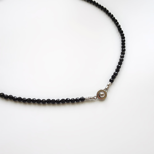 美品【ブラックオニキス✤大きなドロップカット】ヴィンテージネックレス 925刻印 ヴィンテージブラックオニックスファセットカットネックレス刻印