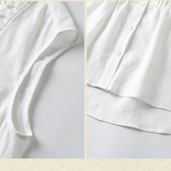 2色 シックなフロントタック　ノースリーブのブラウス・Tシャツ【秋春夏】白・黒 5枚目の画像