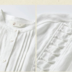 2色 シックなフロントタック　ノースリーブのブラウス・Tシャツ【秋春夏】白・黒 4枚目の画像