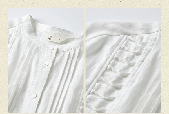 2色 シックなフロントタック　ノースリーブのブラウス・Tシャツ【秋春夏】白・黒 4枚目の画像