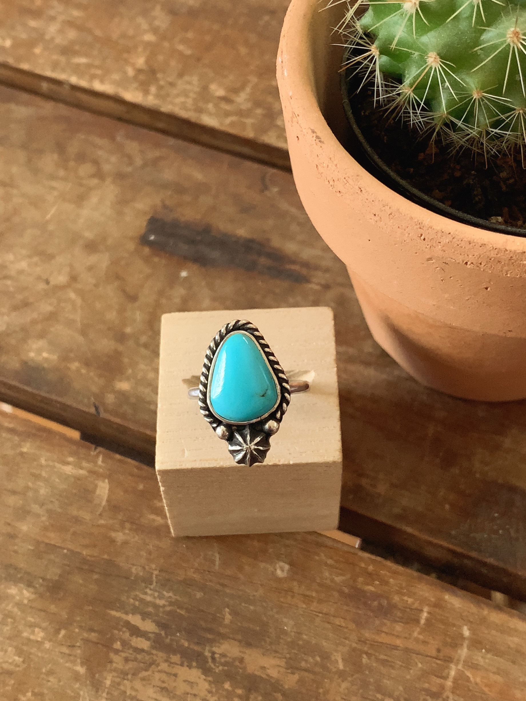 空のしずく｜ロイストンターコイズリング11号|Silver950