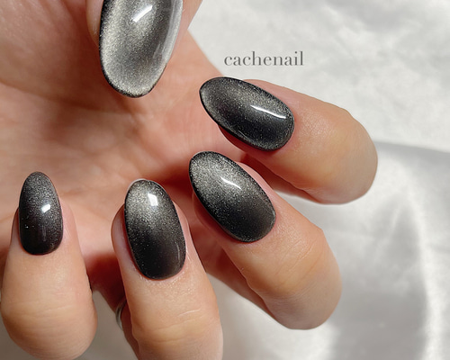 ［01］ネイルチップ マグネットネイル うねうね ブラック ぷっくり オーダー ネイルチップ ジェルネイル マグネットネイル 黒 ブラック