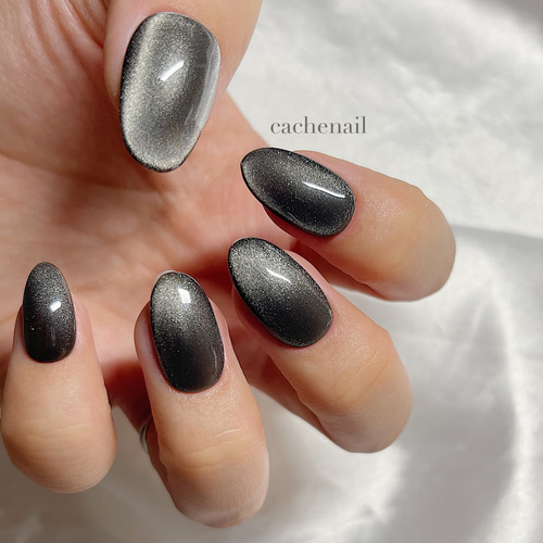 ネイルチップ オーダーネイル マグネットネイル ブラックネイル ネイルチップ ジェルネイル マグネットネイル 黒 ブラック シンプル