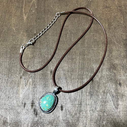 アメリカ産 グリーン ターコイズ トルコ石 シルバー ネックレス