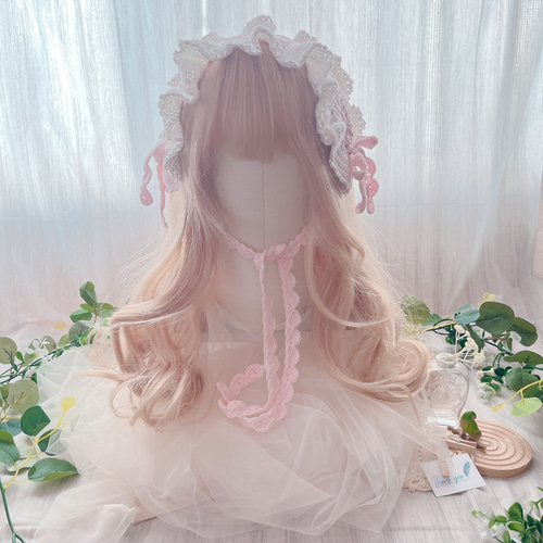 【オーダー】おまんじゅう ヘッドドレス ＊フラワー×モノクロ×フリル＊ オーダー】おまんじゅう ヘッドドレス ＊フラワー×モノクロ×フリル＊