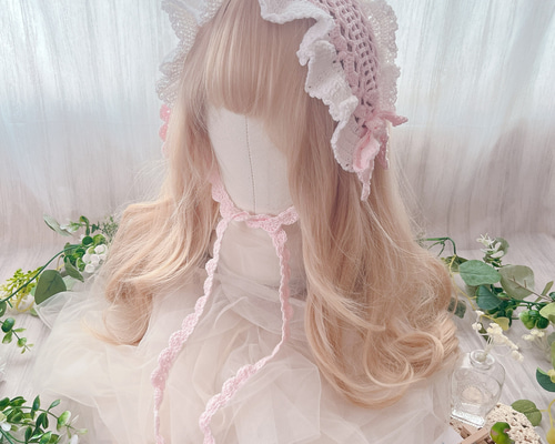 new♡moricori》春うらら×ましろの大きなフリルヘッドドレス《顎