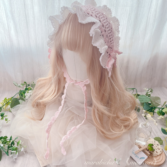 披露宴 お色直し ヘッドアクセ♡ オーダーお受けいたします♡ new♡moricori》春うらら×ましろの大きなフリルヘッドドレス《顎